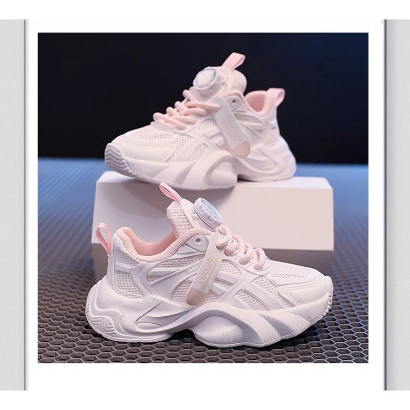 Youth style shoes Girls Lightweight Breathable Mesh Sneakers Kids Winter Outdoor Walking Running Shoes