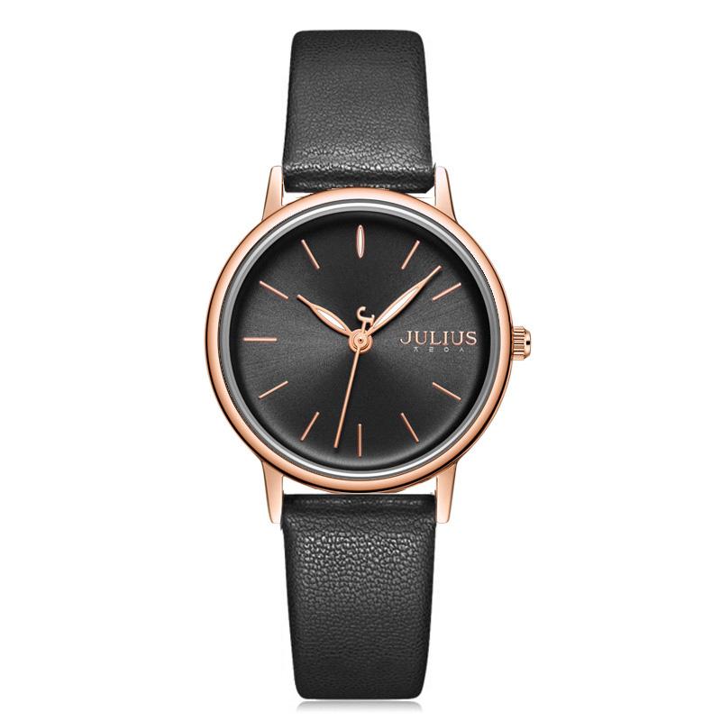 Julius Classic Women's Watch Japan Mov't Elegant Fashion Hours Clock Real Leather Bracelet Girl's Birthday Gift Box