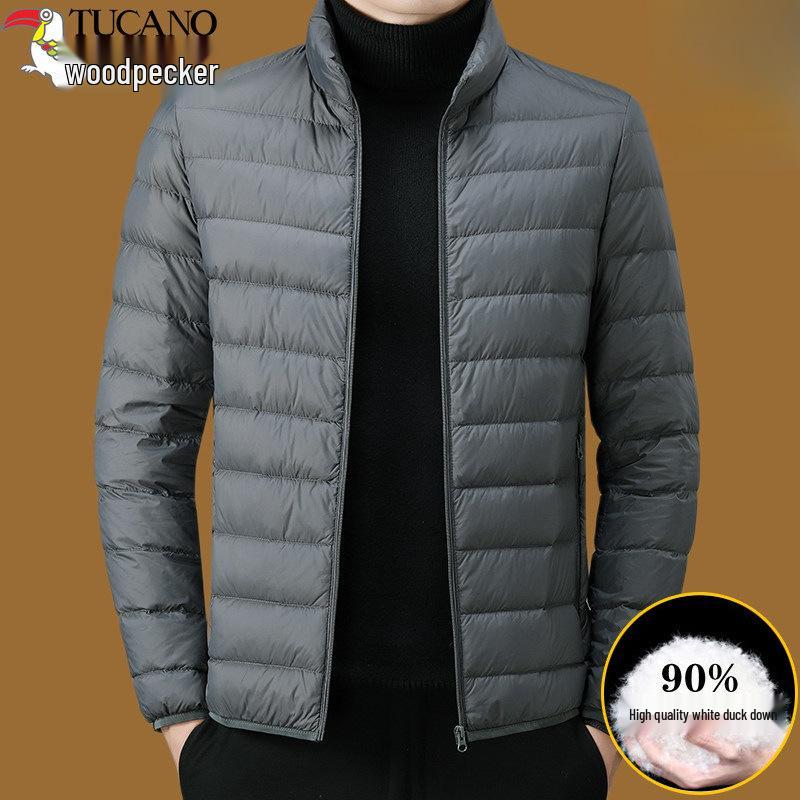 Мужская легкая пуховая куртка Woodpecker, зимняя, 2026, с воротником-стойкой, повседневная, теплая