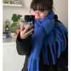 Зима новый однотонный универсальный утолщенный шарф мохер с бахромой мягкий восковой теплый студенческий шарф женский