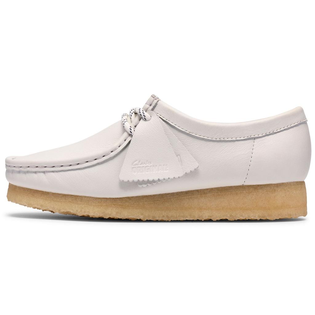 Clarks Originals Wallabee Ретро Повседневная обувь Женские кроссовки Белый 261856224