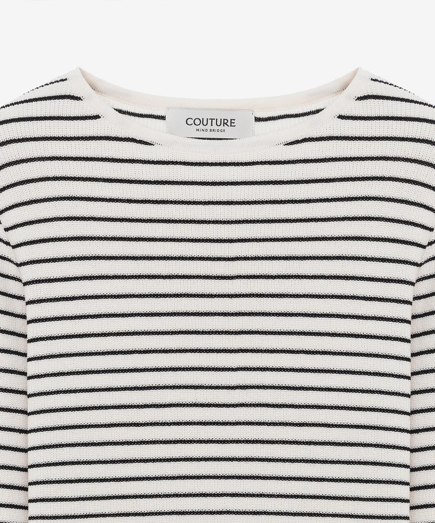 MIND BRIDGE WOMEN [W][Couture] Striped Slim Fit Knit