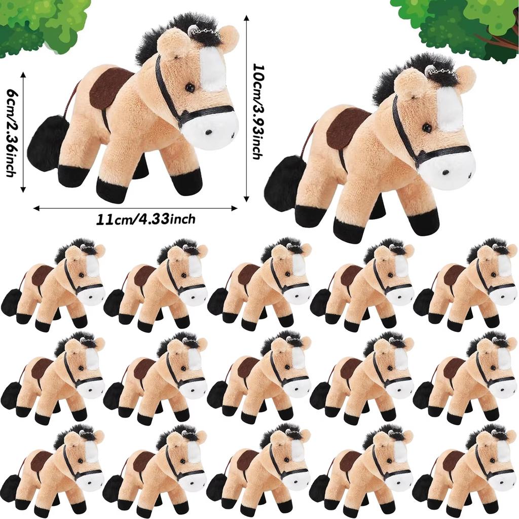 12-120Pcs 4Inch Horse Stuffed Animal Horse Toys Horse Plush Adopt A Horse Party Favor Standing Stuffed Horse Mini Plush Birthday