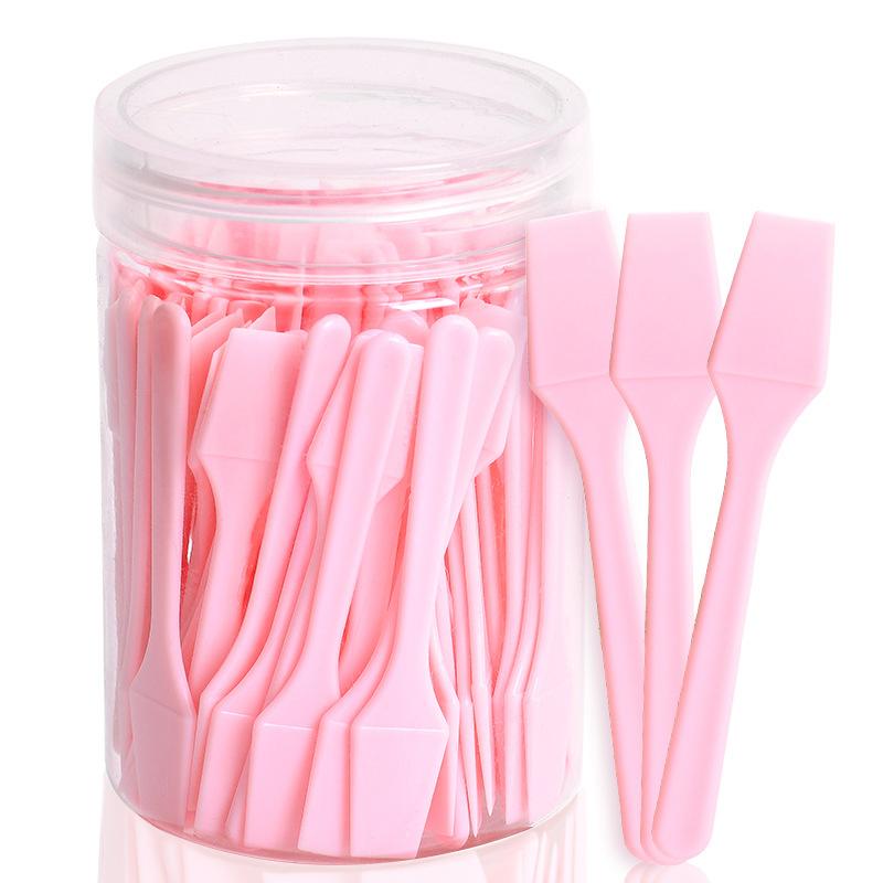 100 шт./банка Мини косметическая лопатка-ложка для крема для лица, макияжа, маски, смешивания, инструменты для красоты своими руками, палочки-аппликаторы для макияжа глаз и лица