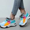 Женские кроссовки больших размеров на платформе разных цветов, стильные легкие кроссовки со шнуровкой спереди