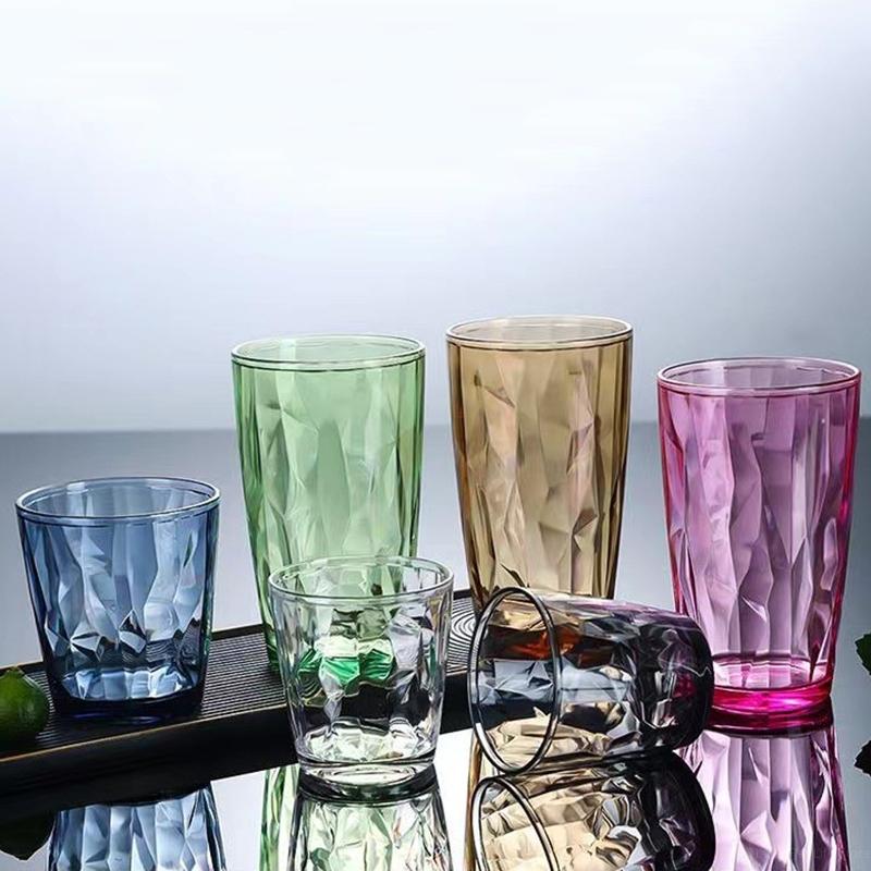 Plastic Wine Glasses Unbreakable Acrylic Drinking Glass Reusable Beer Cup Buffet Cups Juice Glasses for Home Wedding Party