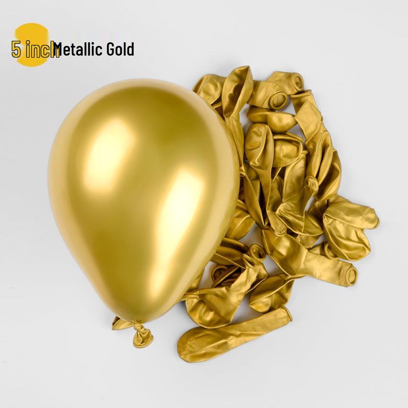 Набор из 100 штук 5-дюймовых металлизированных шаров без запаха для детского декора, свадеб и вечеринок по случаю первого дня рождения