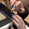 Ins ветер звездное небо стеклянные бусины кошачий глаз чисто ручная работа носить отбеливание ногтей продвинутый короткий патч для ногтей накладные ногти