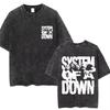 Стирка Винтаж System Of A Down Toxicity Футболки Скелет Графика Футболка Мужчины Женщины Рок Оверсайз Альтернативные Футболки