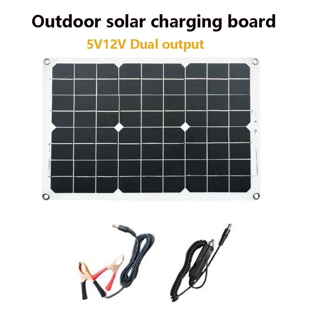 Solar Panel System 18V 20W Solar Panel 30A Charge Controller with Dual USB Car Solar Inverter Kit