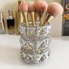 Cosmetic Brush Storage Box Living Room Bedroom Desk Light Luxury Ornaments Makeup Brush Eyebrow Pencil Crystal Glass Pen Holder