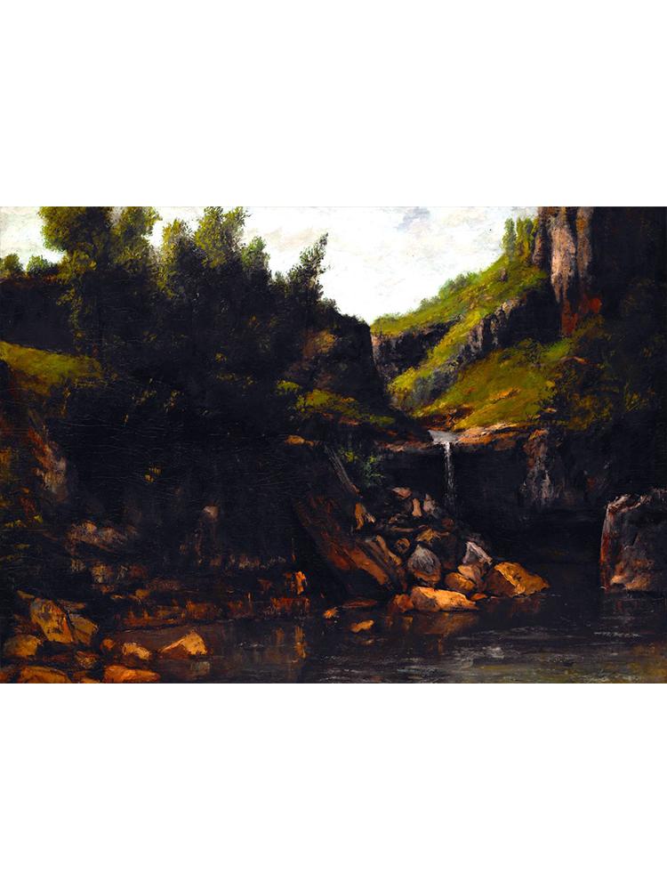 Realism Famous Artist Gustave Courbet River Rocks Forest Landscape Poster Canvas Painting Wall Art for Living Room Home Decor