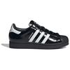 adidas Superstar 2 черные белые лакированные женские кроссовки Core-Black Cloud-White JH7756