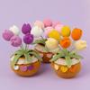 Knitted Tulip Chrysanthemum Plants Ornaments Hand-crocheted Flower Pot Home Ornaments