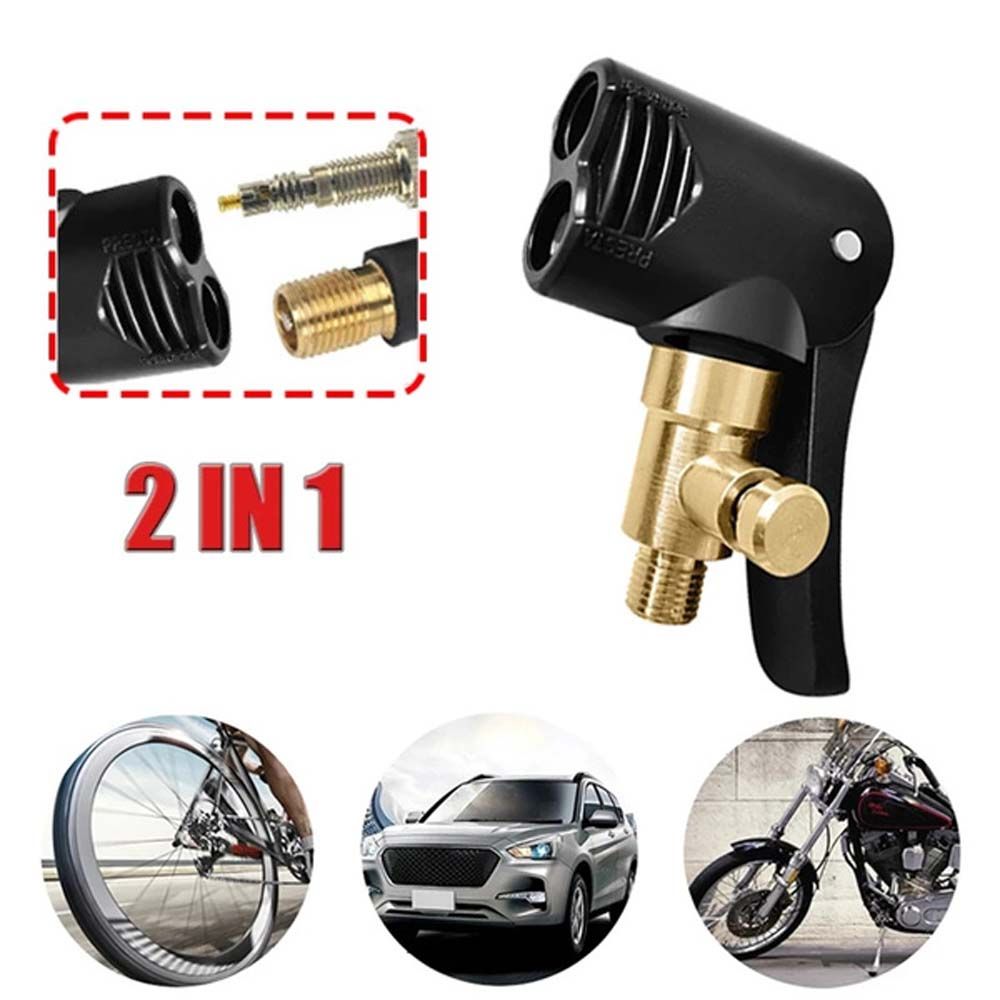 Brass Tyre Valve Adapter Inflatable Pump Valve Connector Tyre Inflator Clip Car Tire Air Chuck