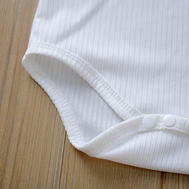 Newborn Baby Girls Ruffles Romper Summer Short Sleeve Jumpsuit Ribbed Knitted Romper Summer Outfits