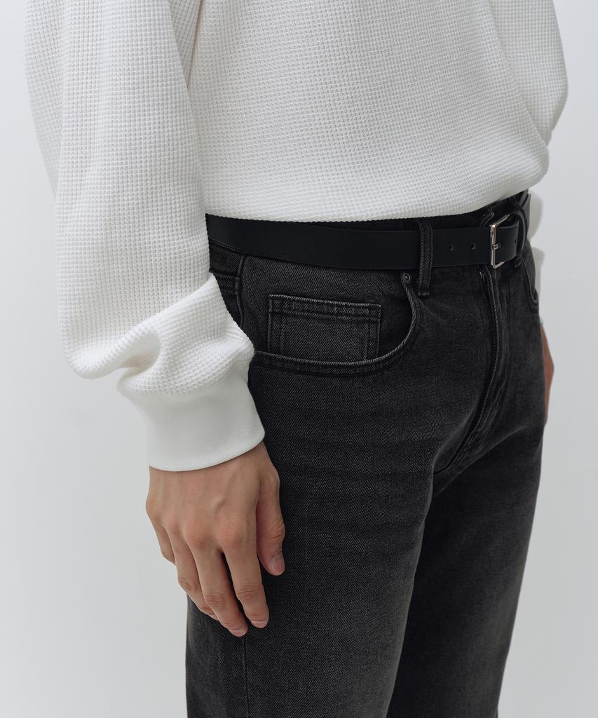 MUSINSA STANDARD Slim Straight Denim Pants [Black]
