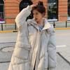 Women's Mid-length Coat 2024 Winter Korean Style Loose Cotton Jacket Solid Color Large Size Coat Outdoor Warm And Windproof