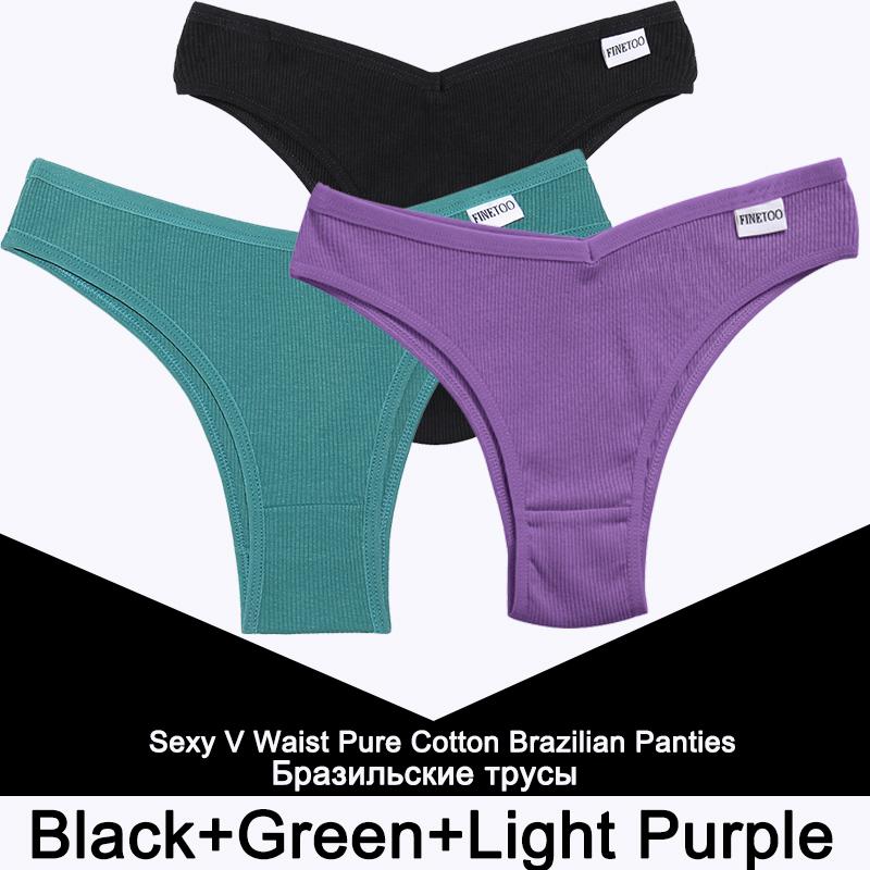 3PCS/Set Panties Women Cotton Lingerie Female Thongs Sexy Underwear Low-Rise Underpant Bikini Brazilian Briefs