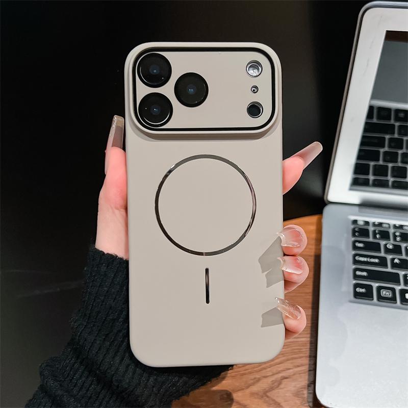Ультратонкий ПК Металлическое Кольцо Магнитное Для Magsafe Матовый Чехол Для iPhone 17 16 15 14 13 12 11 Pro Max Защита Стеклянной Линзы Жесткая Крышка