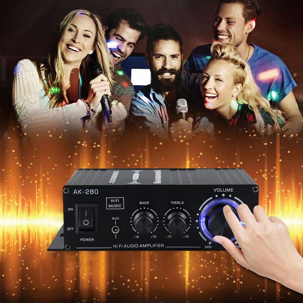 Цифровые усилители AK-280 Hi-Fi Басовый Стерео Усилитель мощности 12 В 40 Вт+40 Вт Двухканальный Музыкальный плеер Домашний кинотеатр RCA AUX Вход