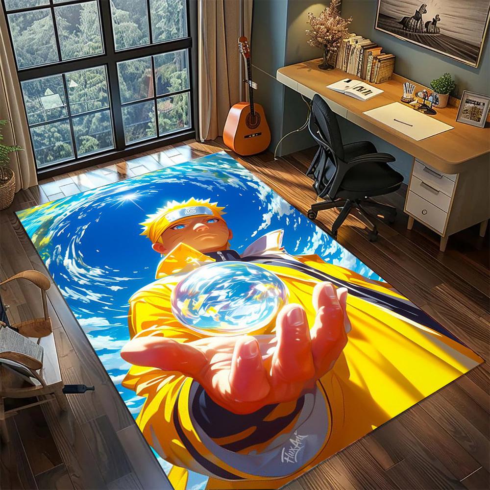 Naruto Uzumaki Home Ornamental Floor Mat, Non Slip Washable Large Area Carpet Rug Gamer Room Bedroom.-TING