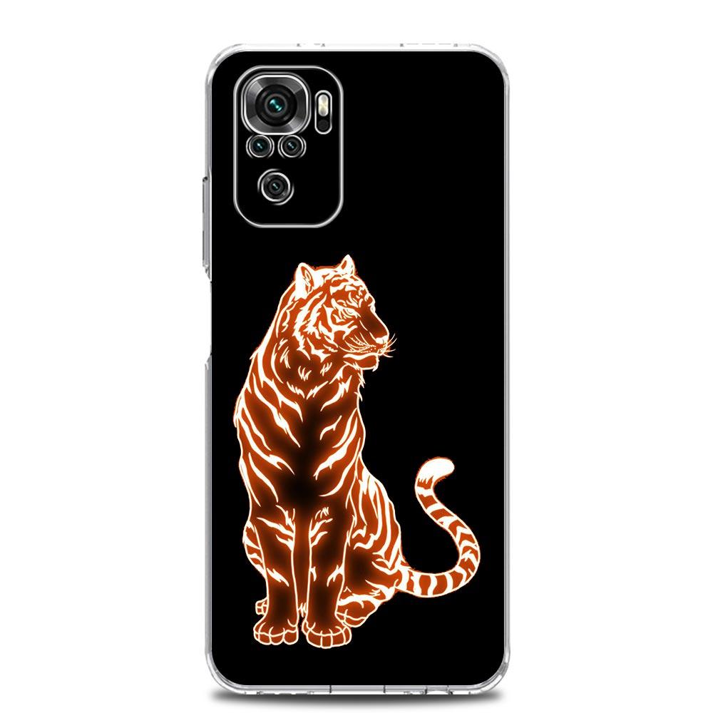 Новый квадратный прозрачный мягкий чехол для телефона для Xiaomi Redmi Note 12 11 9S 9 8 10 Pro + 7 8T 9C 9A 8A K40 игровой чехол Tiger neon Leopard