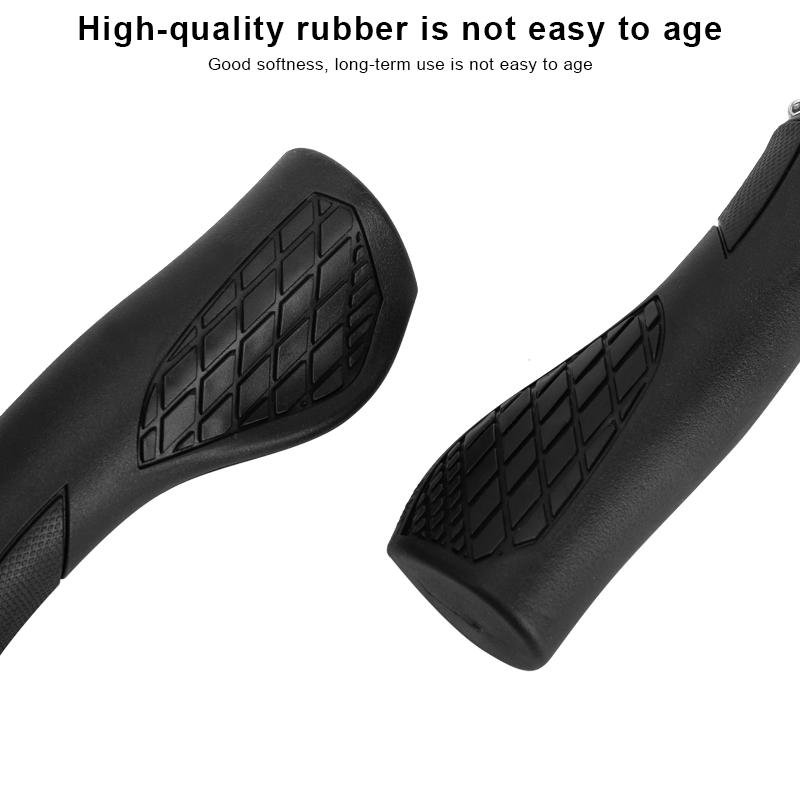 Bicycle Handlebar Grips TPR Rubber Comfy City Mountain Bike Scooter MTB Soft Cycling Handle Bar Cover End Non-slip Aluminum Lock