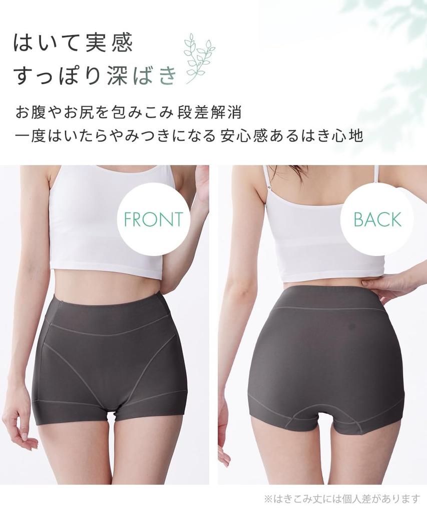 Nissen Regular Stretch Stomach and Leg Basic Colors Size M Women's Shorts, Tencel™ Fiber/Cotton Blend, Openings, Deep-Length, 4-Pack, (Printed Name),