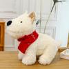 Doll Dog Cartoon Plush Animal Wearing Scarf High Elasticity Pp Filling Cotton