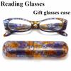 Портативные очки для чтения, подарочный цветной футляр для очков, линзы для очков с переменным током, цветочный принт, весенние очки для пресбиопии