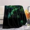 Green Dragons  Print Flannel Blanket, High quality Comfortable for All Seasons, Home Decor, Warmth and Comfort