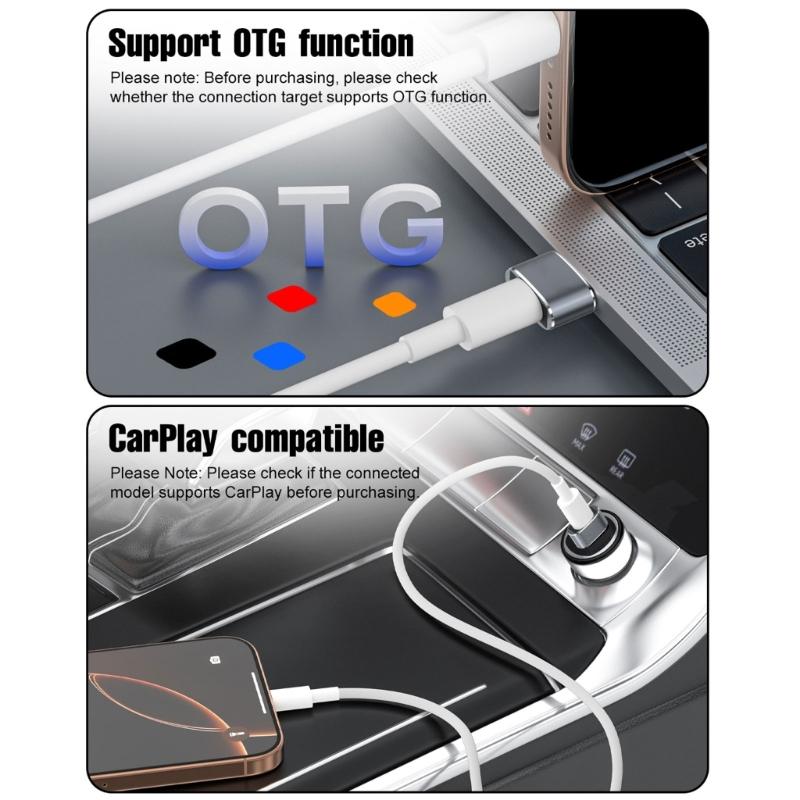 Металлический USB-адаптер на Type C OTG Простая установка Plug and Play Для мобильных устройств и ПК Быстрая передача файлов 480 Мбит/с