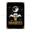 Vambeer Хэллоуин Пиво Летучая мышь Вампир Металлическая табличка Кинопечать Стена Пещера Бар Бар Жестяной знак Постер