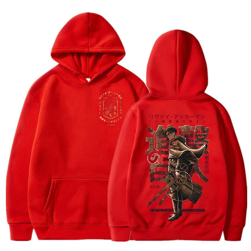 Hot Anime Attack On Titan Levi Graphic Printed Hooded Men Women Hoodies Plus Size Sweatshirt Harajuku Streetwear Clothes Tops
