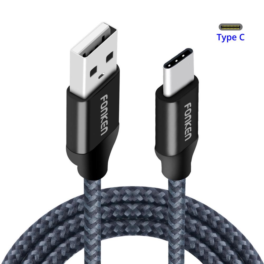 FONKEN USB Type-C Cable Quick Charge USB C 2.0 Phone Cable 3A Fast Charging Data Cord  Mobil Cables