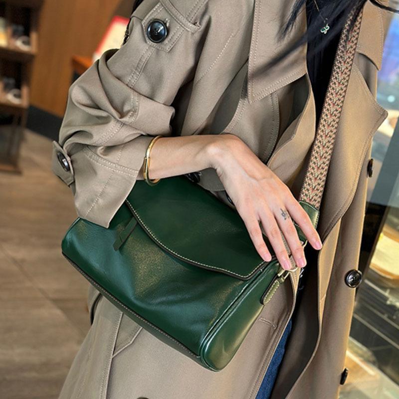 Женская кожаная сумка, повседневная сумка через подмышку, ретро-сумка через плечо для женщин