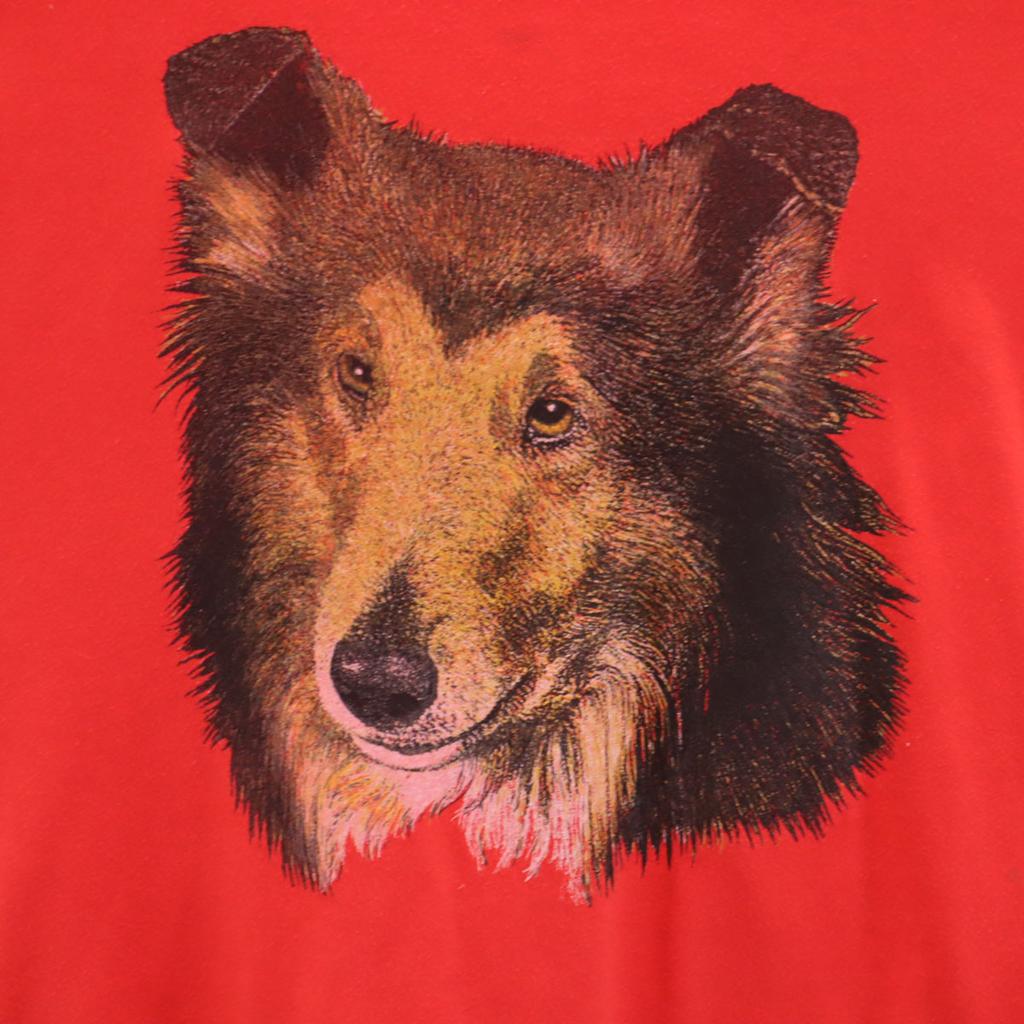 MTF 90-х годов Сделано в Канаде Принт старой шетландской овчарки Футболка с коротким рукавом Мужская Б/У