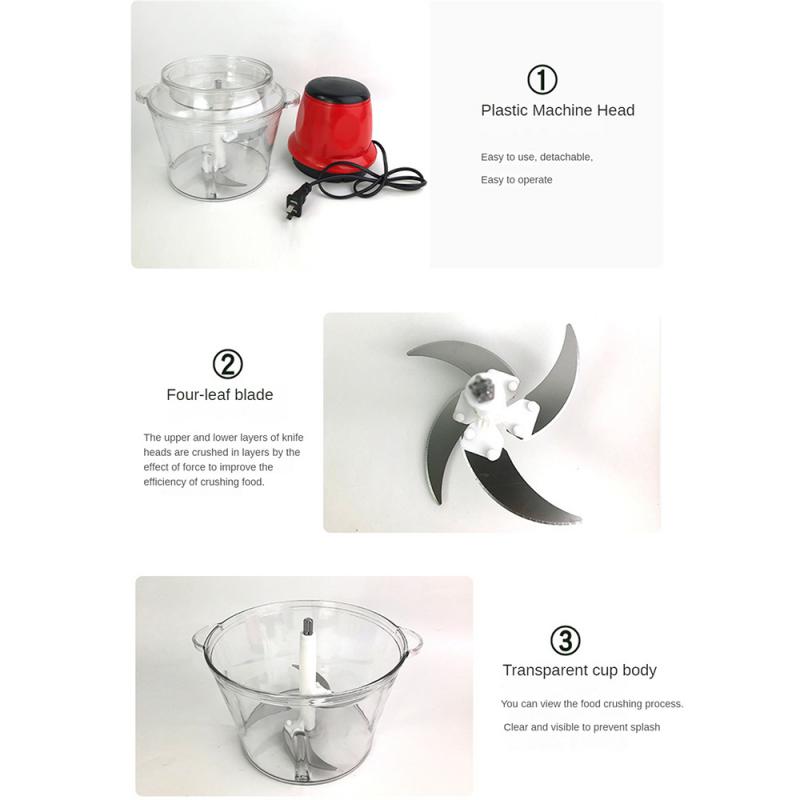Мясорубка 2л мощная электрическая мясорубка измельченный чеснок овощной кухонный комбайн мясорубка машина для кухонной дробилки