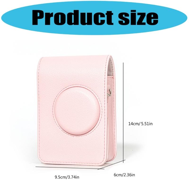 Waterproof AntiShock Pink PU Leather Crossbody Camera Case For Mini EVO Compact Storage Bag With Adjustable Strap