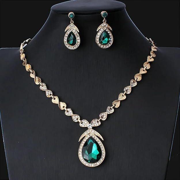 Brand: Shining Diva Fashion Shining Diva Fashion Latest Stylish Design Fancy Crystal Necklace Jewellery Set