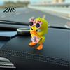 Miniature Duck Collection 3D Printed Cute Figurine with Glasses, Angry Pose Desk Decor, Creative Personalized Car Ornaments Office Bookcase Ornament,