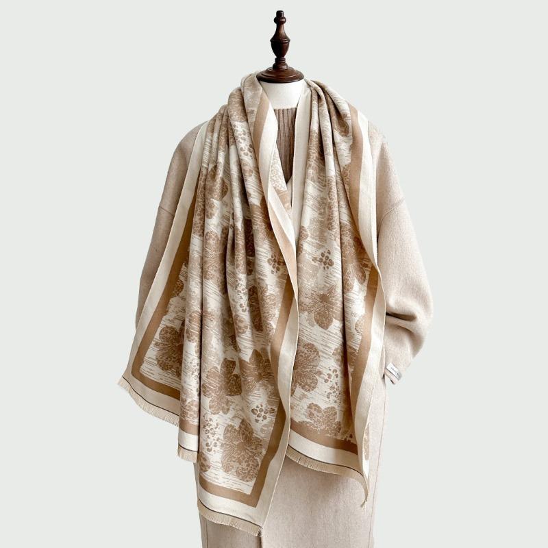Light Luxury Imitation Cashmere Shawl Women's Clothing with Large Scarf Party Shawl Air-conditioned Room Warm Scarf Blanket