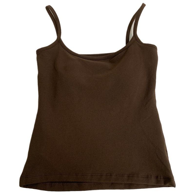 Майка-топ для женщин с нагрудными вкладышами в качестве основы, фиксированная цельная чашка, нижнее белье