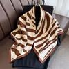 Patterned Shawl 90 CM Square Scarf Breathable Printed Silk Scarf Stripes Square Headscarf  Vacation