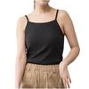 With Large [Crossmarberry] Women's Camisole, Black, Cups, Cotton, Size, Visible, Black, M, Removable, Adjustable, Cute, Innerwear, Plain, Cotton,