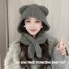 Bear Ear Women Scarf Hat Knitted Knitted Pullover Cap Durable Warm Cap  Outdoor Activities