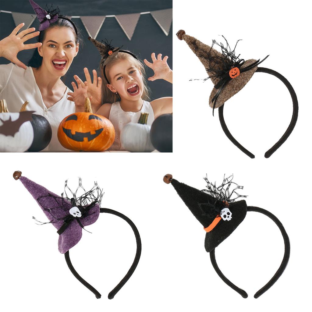 Шляпа ведьмы на Хэллоуин, обручи для волос, праздничные головные уборы, косплей-аксессуары для головы, повязка для вечеринки, для детей и женщин