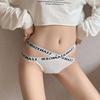 Black and White Dichromatism Cross-letter Panties Sexy Low-waisted Sports Triangle Women’s Panties