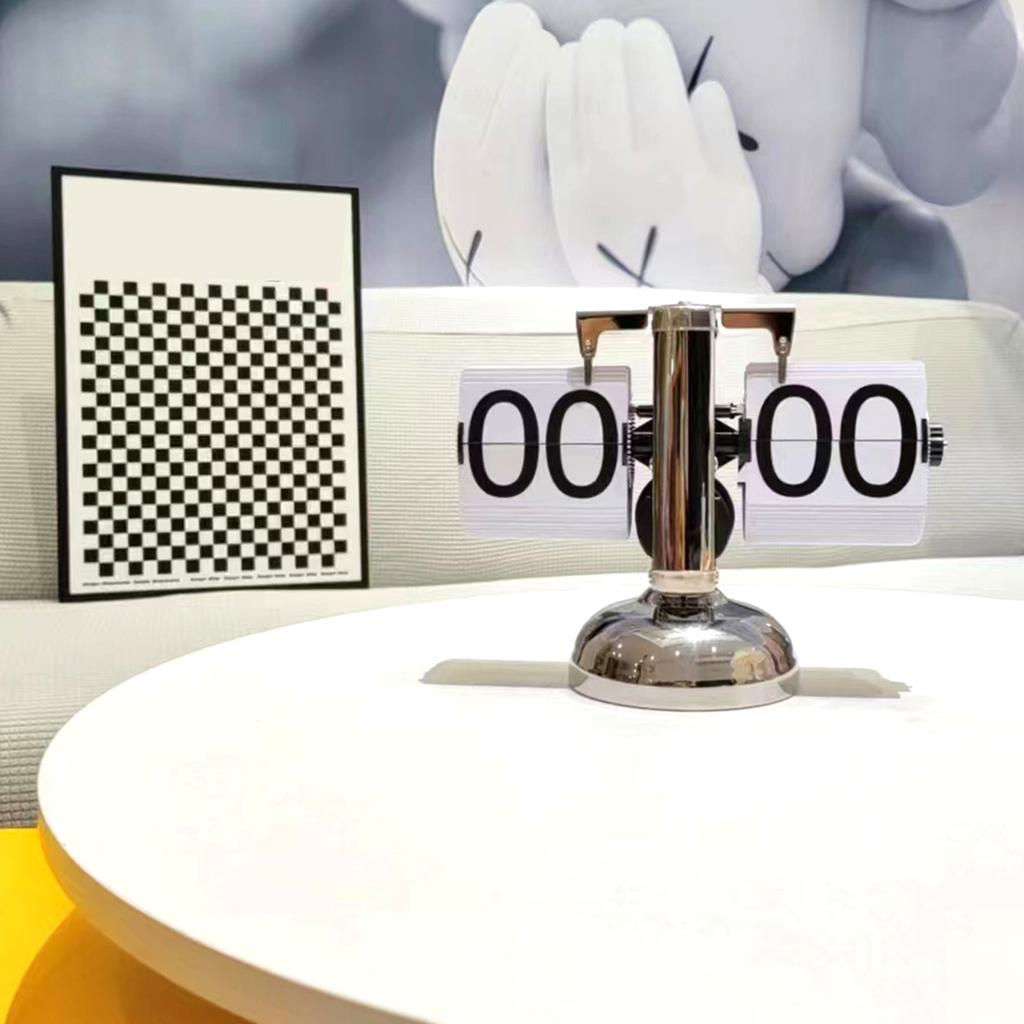 Clock Digital Down Clock Retro Minimalist Single Foot Mechanical Auto Clock Desk Clock for Home Livingroom Decor